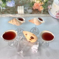 Handgefertigtes Muschel-Cocktailglas Umweltfreundlich Wiederverwendbar Böhmischer Stil Weinglas für Valentinstag Hochzeitsgeschenke