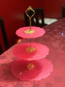Decorative Resin Material 3 Tier Tray Stand Luxury Tabletop Organizer for Sweet Display Snack Serving Party Decoration - Product Image 6