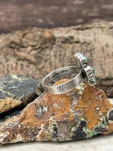 Heart Collection Kingman Turquoise <b>Adjustable</b> <b>Ring</b> Sterling Silver Handmade Southwestern Boho Statement Jewelry Gift for Her - Product Image 3