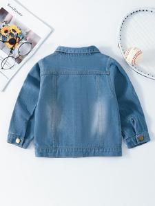 Chaqueta Vaquera Básica para Niños y Niñas, Abrigos Clásicos de Mezclilla, Ropa Exterior Informal para Niños, Atuendo Juvenil de 1 a 6 Años - Product Image 2
