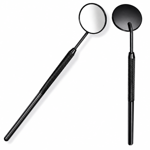 Handheld Pocket Round Metal <b>Mirror</b> 3X <b>Magnifying</b> Single Side Black Finish <b>Makeup</b> Tool - Product Image 6
