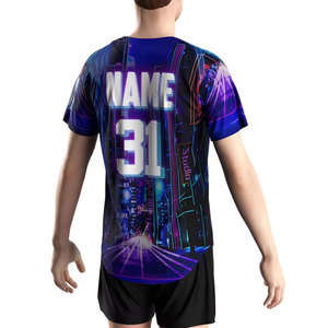 Camiseta de Béisbol Personalizada de Manga Corta con Botones, Impresión Sublimada, Absorbe la Humedad, Unisex para Adultos, Diseño 31 Baseball City - Product Image 4