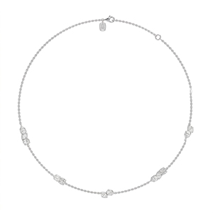 Collier fantaisie en argent sterling 9KT, 10KT, 14KT, 18KT pour femme, avec diamants de laboratoire à taille mixte, bijou haut de gamme pour femme, cadeau - Product Image 2