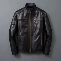 Veste en cuir PU pour homme, personnalisable, respirante, grande taille, fermeture éclair, veste de moto unisexe pour l'automne