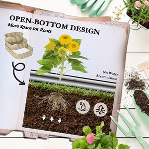 Set di Fioriere Rialzate a 3 Livelli con Fondo Aperto, 62.25 X 43 X 32.25, con Bordo di Sicurezza per la Coltivazione di Verdure, Erbe e Fiori - Product Image 5