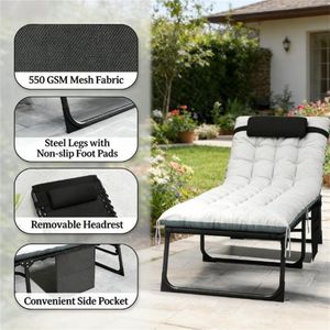 Sedia a Sdraio Pieghevole da Esterno per Cortile, Solo Lettino Prendisole - Product Image 2