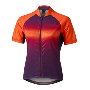 Men's <b>Cycling</b> Custom Design Printed <b>Stand</b> Collar Polyester/Cotton <b>Cycling</b> Bike Jersey Short Sleeve 3 Rear Pockets Gradient - Product Image 1