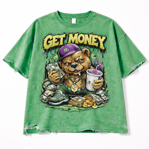 High Quality Oversized Boxy <b>Drop</b> Shoulder <b>Acid</b> Washed DTG Printed T-shirt 100 % Cotton Heavyweight Custom Printed Tshirt - Product Image 3