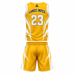 Ensemble de maillots de basket-ball personnalisés en gros pour hommes, garçons et équipes de jeunes, uniformes de sport par sublimation - Product Image 3
