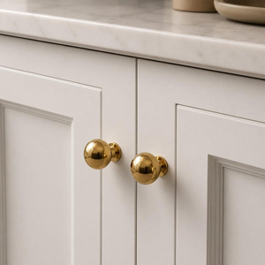 Polished <b>Gold</b> Cabinet Knob Round Dome Furniture Hardware Elegant <b>Cupboard</b> Drawer Pull Decorative Dresser Wardrobe Door <b>Handle</b> - Product Image 1