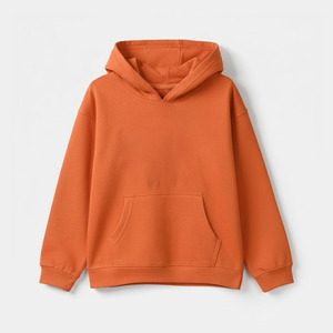 ผู้ผลิตเสื้อผ้าขายส่ง เสื้อฮู้ดเด็ก ผ้าคอตตอนหนานุ่ม เสื้อฮู้ดขนแกะอย่างดี เสื้อฮู้ดสำหรับออกกำลังกายและเล่นกีฬา สีส้ม - Product Image 1