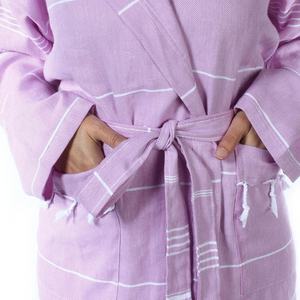 Serie pura, venta al por mayor, batas de lujo, mujeres, hombres, logotipo personalizado, 100%, albornoces absorbentes de algodón turco, toallas absorbentes de secado rápido - Product Image 6