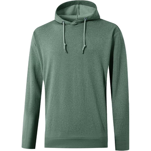 Sudadera con Capucha para Hombre, Color Verde Jaspeado, con Cordón Ajustable, Dobladillo Acanalado, Mezcla de Algodón, Estilo Casual Urbano, Ligera - Product Image 1