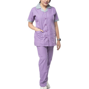 Wholesale Custom Design Plain Fashion Wear Nursing <b>Scrub</b> Suit New Design Multi Pockets Elastic Waist V Neck Women's <b>Scrub</b> Suits - Product Image 1