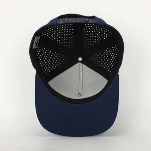 Gorra de Béisbol Personalizada de 5 Paneles con Logotipo Bordado, Azul Marino, Unisex, Estilo Hip Hop, Ajustable, con Cierre a Presión, Impermeable, con Orificios Cortados con Láser - Product Image 6