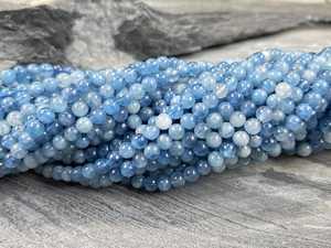 Natural Devil Blue Aquamarine Beads Smooth Round Gemstone 2mm 3mm 4mm Loose <b>Stone</b> Beads DIY Necklace <b>Bracelet</b> Jewelry Making - Product Image 4
