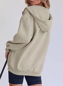 Sudadera con capucha y cremallera para mujer, de algodón grueso y forro polar, estilo oversize, corte cropped, streetwear casual, con cremallera completa y diseño personalizado. - Product Image 4