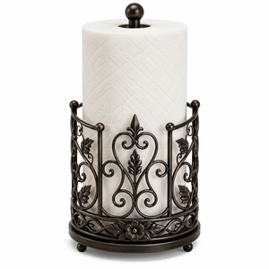 Customized Metal Tissue <b>paper</b> Holder With Floral Design Free Standing Bronze Finish <b>Kitchen</b> Decor <b>Paper</b> Towel Holder - Product Image 6