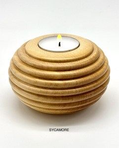 Hand Carved Acacia Wood Tealight Holder: Rustic Christmas Decor - Product Image 4