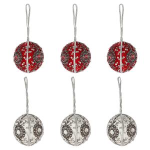 Handmade Round Ball Zari Hanging | <b>Beaded</b> Silk Return Gift Keyring for Eid & Christmas Decor - Product Image 2