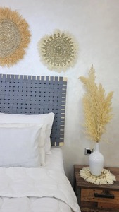 Handmade Wooden Rattan Cane <b>Headboard</b> <b>King</b> <b>Size</b> Natural Finish Modern Bedroom Furniture Decorative Backboard - Product Image 5