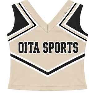 Haut d'uniforme de cheerleading sans manches, col en V, pour femmes et filles, idéal pour les spectacles d'équipe, la danse et l'entraînement sportif - Product Image 1