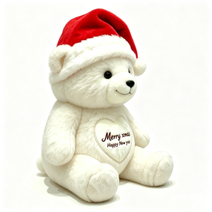 customized Super soft fluffy white bear plush toy High quality embroidered Christmas stuffed bear - Product Image 4