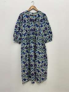 Robe en gaze de coton biologique : Robes à imprimé floral artisanal - Product Image 5