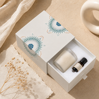 Boîte à bougie coulissante en carton ondulé robuste avec doublure estampée à chaud et unité extérieure pour bougie en pot