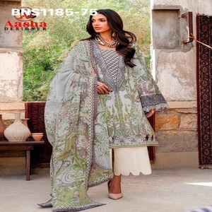 Best Fabric Pure Cotton with Printed & Embroidery Patch Semi-Stitched Salwar-<b>Suit</b> & Dupatta <b>Set</b> At Wholesale Rate - Product Image 1