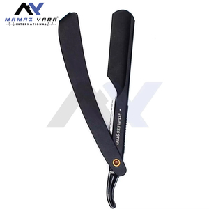 Rasoir de barbier de style américain en acier inoxydable de haute qualité, noir mat, pliable, à bord droit, pour hommes, professionnel - Product Image 4