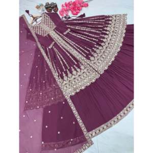 Designer Women's Heavy Faux Georgette Top Lehenga & Dupatta <b>Set</b> for Party Wear Look - Product Image 5