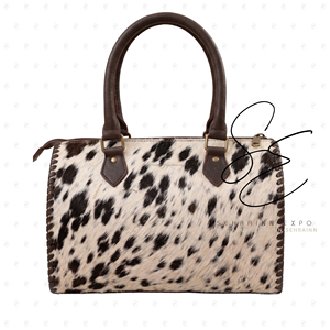 Luxury Hair On Hide Cowhide Leather Speedy Bag with Hand Tooled Floral Leather Carving Rodeo Western Women Purse Gypsy Crossbody - Product Image 3