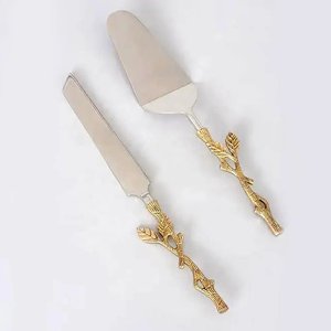 Good Quality Stainless Steel Cutlery Fork <b>Set</b> Silver Concrete Wooden Handle Top Flatware <b>Cheese</b> Cutting Eco-Friendly - Product Image 5