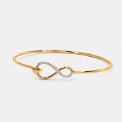 <b>Infinity</b> Loop Gold Bangle with Round Lab Grown Diamonds - Product Image 2