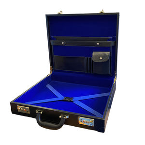 Étui pour tablier de maître maçon bleu personnalisé, broderie dorée, broderie artisanale de régalia de maître maçon, prix compétitif - Product Image 3