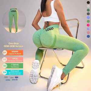 Women High Waisted Butt Scrunch Leggings Spandex/Cotton Full Length Tight Fit Pink for Workout Yoga Fitness Wear - Product Image 4