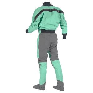 Men's Green Waterproof <b>Work</b> Coverall Polyester With <b>Black</b> Trim And Reinforced Knees For Outdoor Use - Product Image 2
