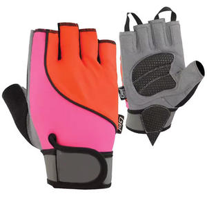 Guantes de Gimnasio Antideslizantes de Piel de Vacuno de Medio Dedo para Unisex, Colores Personalizados - Gris y Rojo, Precio al por Mayor, Uso en Fitness, Fabricante OEM - Product Image 3