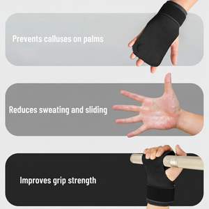 Sangles de poignet de musculation robustes de qualité supérieure et protections de paume sans doigts pour l'entraînement de force unisexe - Product Image 5