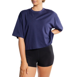 Haut court pour femme, vêtements de danse et de yoga, 100% coton, coupe ample, manches courtes, respirant, séchage rapide, écologique - Product Image 1