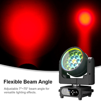 SHEHDS Luces DJ con Zoom Impermeables IP66, 19x20W RGBWAUV, Cabezal Móvil de Haz para Escenario, KTV, Fiesta, Bar, Concierto