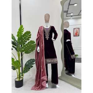 Ensemble de costume de soirée pour femmes avec travail de fil et de séquence - Product Image 2