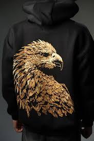 Sudadera con capucha para hombre con diseño de águila, parte superior sólida de forro polar, algodón antipilling, corte holgado, sudadera de primavera. - Product Image 2