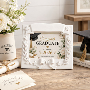 Cadres <span class=keywords><strong>photo</strong></span> en résine blancs simples personnalisés en gros, 4x6 pouces. Décoration de bureau ou décoration murale peinte à la main, cadeau de mariage. - Product Image 5