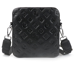 Men PU Leather Crossbody <b>Bag</b> Embossed <b>Small</b> Messenger <b>Bag</b> Casual Shoulder Phone <b>Bag</b> With Adjustable Strap - Product Image 3