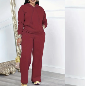 Ensemble décontracté 2 pièces pour femme : sweat à capuche et pantalon de jogging, coupe ample, en molleton polyester/coton, idéal pour l'hiver - Product Image 6
