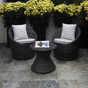 All Weather Wicker Patio Furniture Set Including Two Lounge Chairs and Side Table for Villa Resort Hotel and Garden Decoration - Product Image 2