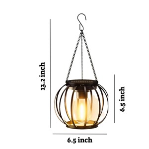 Elegante Farol Colgante de Metal Negro, Ideal para Decoración de Balcón, Jardín y Entrada Exterior, Venta al por Mayor desde India - Product Image 6