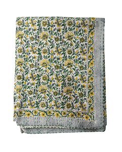 Traditional <b>Indian</b> Cotton <b>Quilt</b> Floral Pattern Hand Embroidered Pastoral Style All Season Home Use Folded Design - Product Image 3